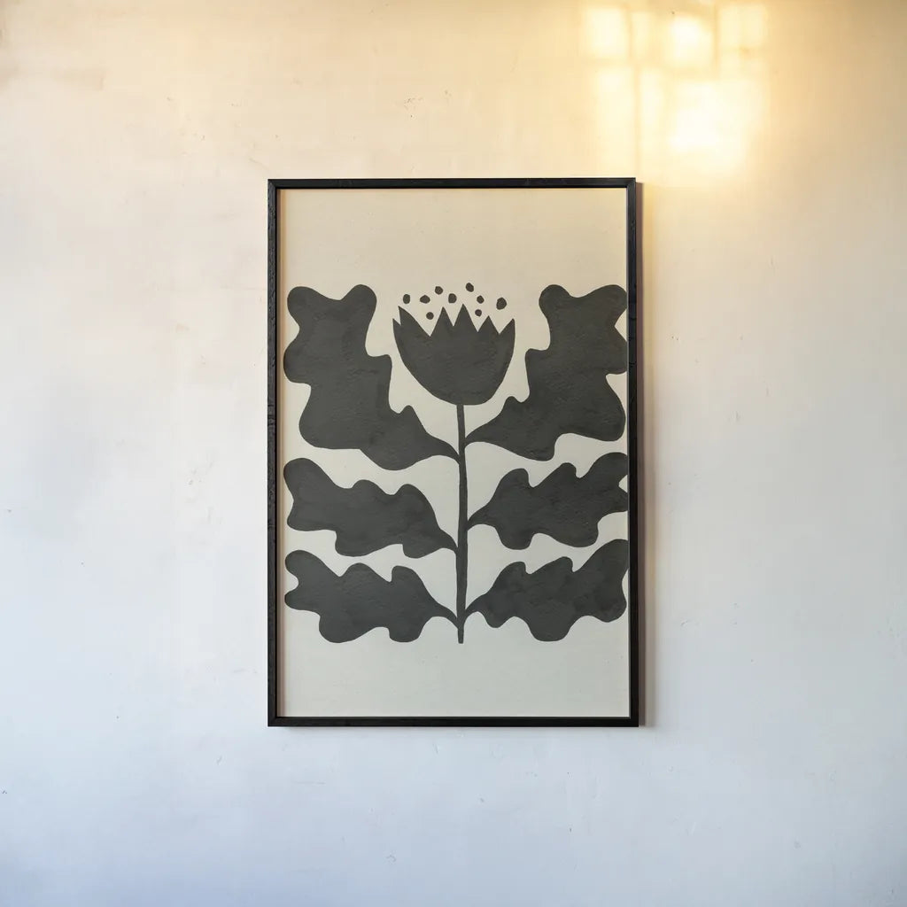 Delighted IV Vertical by Moira Hershey. shown as a paper print in a black flame. Available as a archival giclee rolled canvas, fine art paper, or poster print. SKU 80699h.