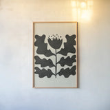 Delighted IV Vertical by Moira Hershey. shown as a paper print in a natural frame. Available as a archival giclee rolled canvas, fine art paper, or poster print. SKU 80699h.