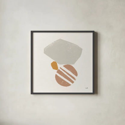 Desert Stones II by Moira Hershey. Shown in a sleek black glass frame for a contemporary gallery look. Available as an archival giclee rolled canvas, fine art paper, or poster print. SKU 56377a.