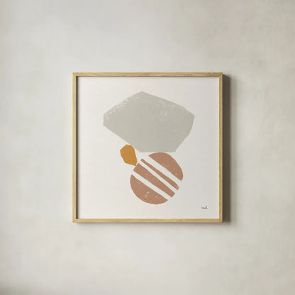 Desert Stones II by Moira Hershey. Shown in a natural wood glass frame for a timeless modern aesthetic. Available as an archival giclee rolled canvas, fine art paper, or poster print. SKU 56377a.