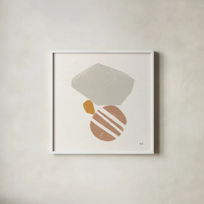 Desert Stones II by Moira Hershey. Shown in a crisp white glass frame for a clean and minimalist style. Available as an archival giclee rolled canvas, fine art paper, or poster print. SKU 56377a.
