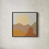 Desert Sun I by Moira Hershey. Shown in a sleek black glass frame for a contemporary gallery look. Available as an archival giclee rolled canvas, fine art paper, or poster print. SKU 57267a.