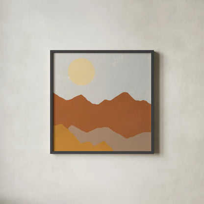 Desert Sun II by Moira Hershey. Shown in a sleek black glass frame for a contemporary gallery look. Available as an archival giclee rolled canvas, fine art paper, or poster print. SKU 57268a.