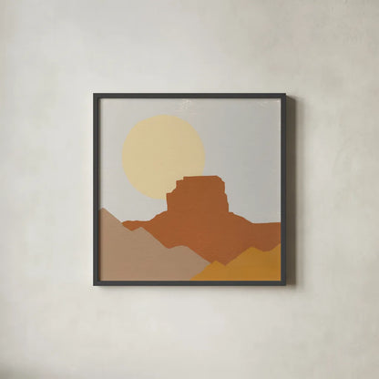 Desert Sun III by Moira Hershey. Shown in a sleek black glass frame for a contemporary gallery look. Available as an archival giclee rolled canvas, fine art paper, or poster print. SKU 57269a.