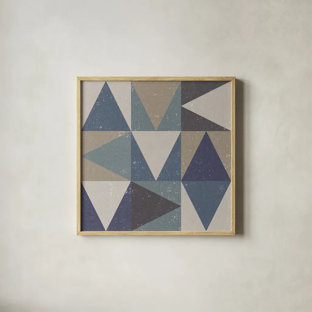 Directional I by Moira Hershey. Shown in a natural wood glass frame for a timeless modern aesthetic. Available as an archival giclee rolled canvas, fine art paper, or poster print. SKU 68431a.