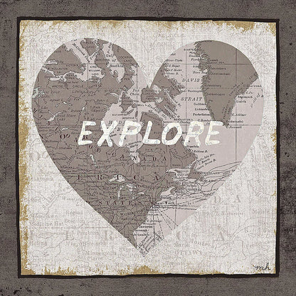 Explore Map v2 by Moira Hershey. SKU 38378a. Archival Giclee Fine art print for wall decor.