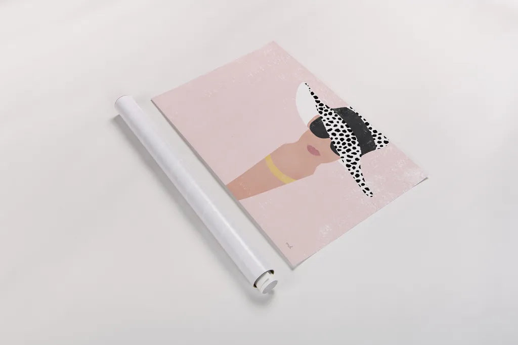 Fashion Forward Blush by Moira Hershey. shown as a rolled paper print. Available as archival giclee rolled canvas, fine art paper, or poster print. SKU 67597i.