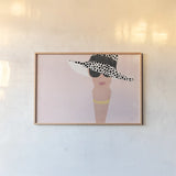 Fashion Forward Blush by Moira Hershey. shown as a paper print in a natural frame. Available as a archival giclee rolled canvas, fine art paper, or poster print. SKU 67597i.