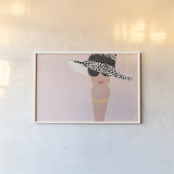 Fashion Forward Blush by Moira Hershey. shown as a paper print in a white frame. Available as a archival giclee rolled canvas, fine art paper, or poster print. SKU 67597i.