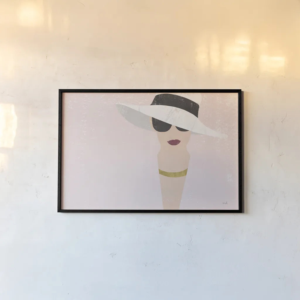 Fashion Forward Rose Gold by Moira Hershey. shown as a paper print in a black flame. Available as a archival giclee rolled canvas, fine art paper, or poster print. SKU 69067i.