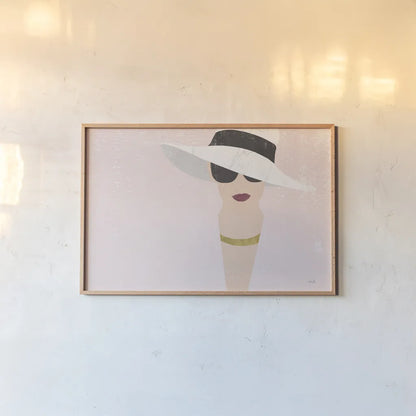 Fashion Forward Rose Gold by Moira Hershey. shown as a paper print in a natural frame. Available as a archival giclee rolled canvas, fine art paper, or poster print. SKU 69067i.