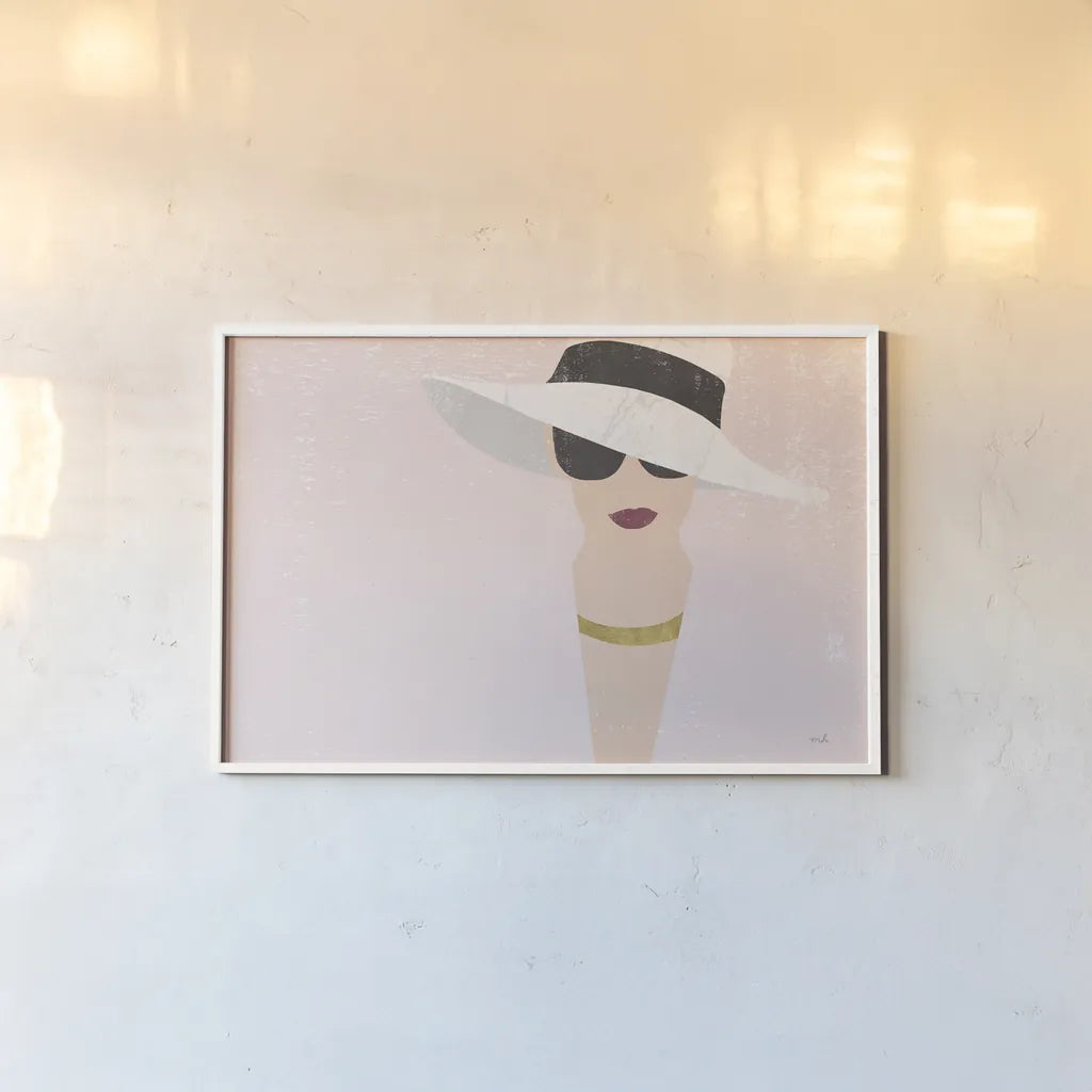 Fashion Forward Rose Gold by Moira Hershey. shown as a paper print in a white frame. Available as a archival giclee rolled canvas, fine art paper, or poster print. SKU 69067i.