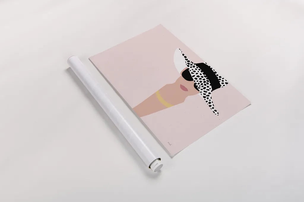 Fashion Forward Solid Blush by Moira Hershey. shown as a rolled paper print. Available as archival giclee rolled canvas, fine art paper, or poster print. SKU 69983i.