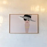 Fashion Forward Solid Blush by Moira Hershey. shown as a paper print in a natural frame. Available as a archival giclee rolled canvas, fine art paper, or poster print. SKU 69983i.