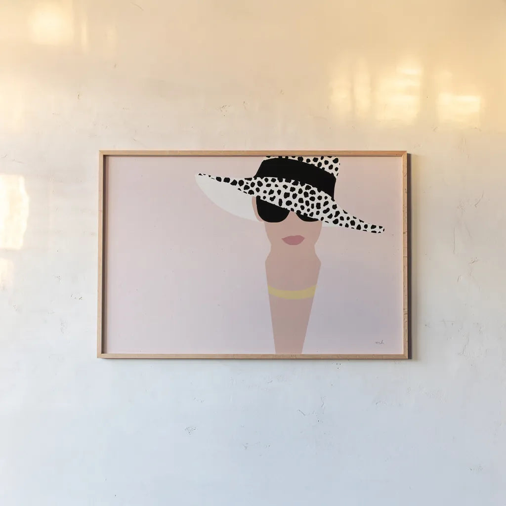 Fashion Forward Solid Blush by Moira Hershey. shown as a paper print in a natural frame. Available as a archival giclee rolled canvas, fine art paper, or poster print. SKU 69983i.