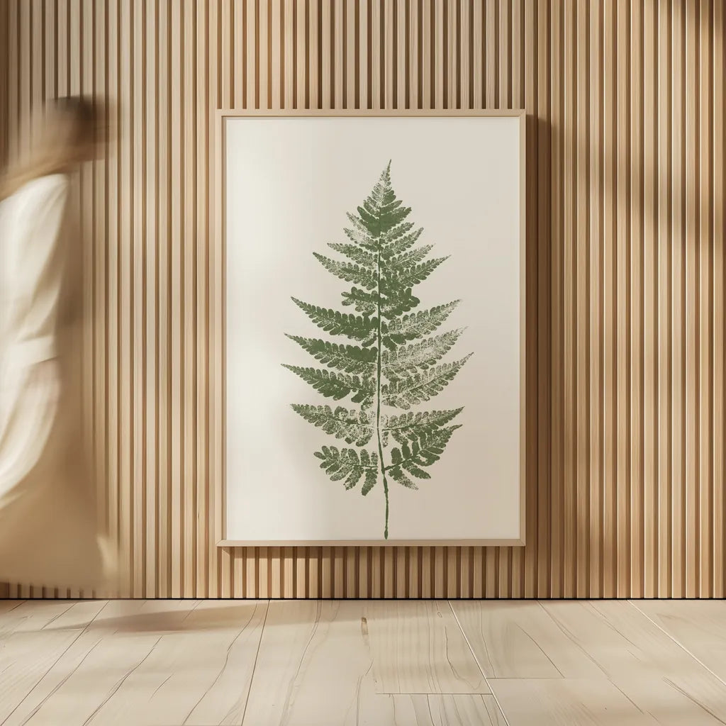Fern Print I White Crop by Moira Hershey. shown as over sized large wall art. Available as an archival giclee rolled canvas, fine art paper, or poster print. SKU 67461h.