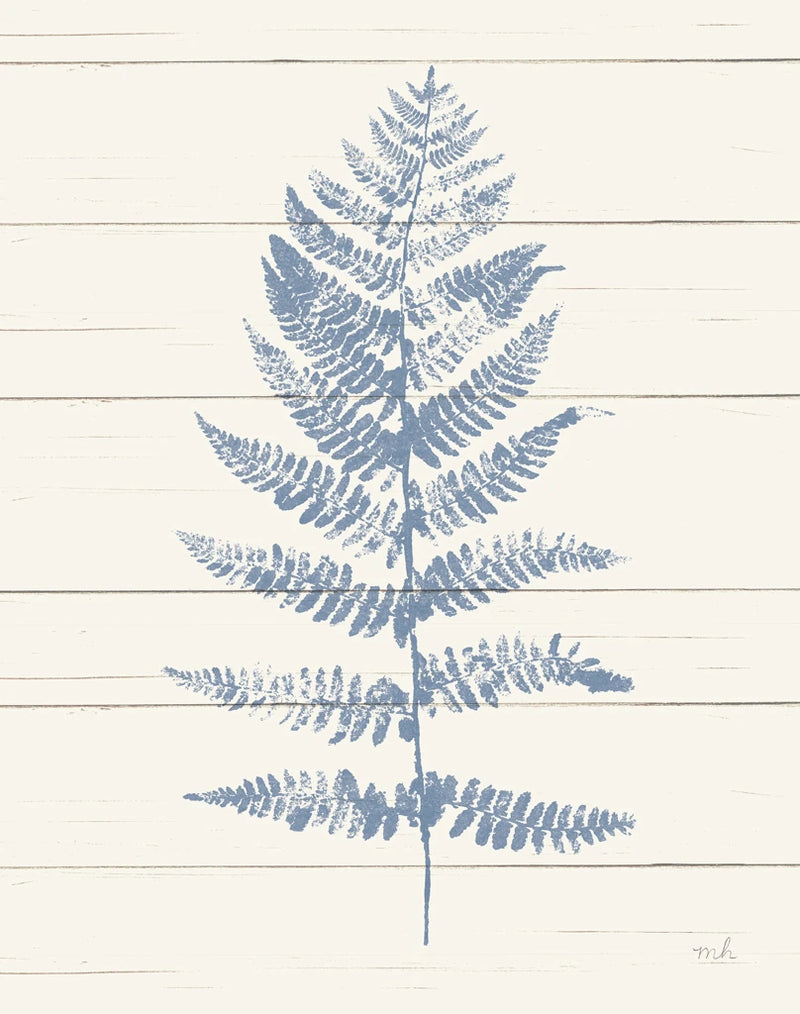 Fern Print II Blue Crop by Moira Hershey