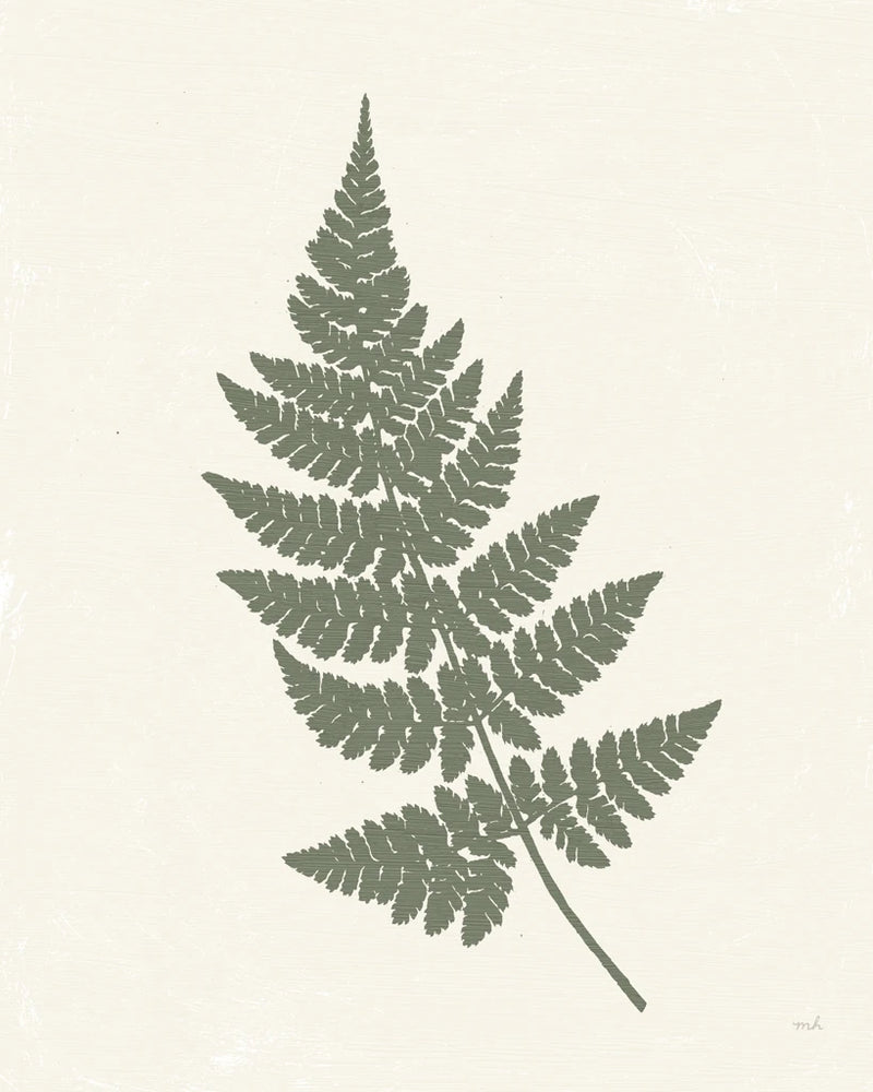 Forest Shadows I Green on Cream Crop by Moira Hershey