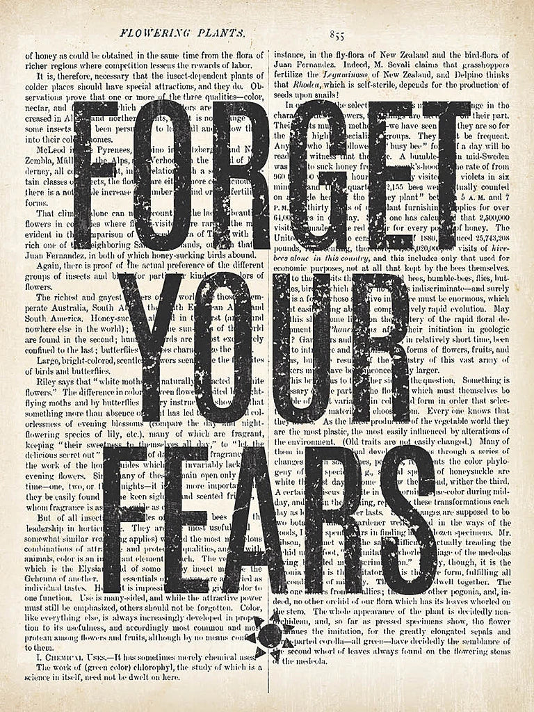 Forget Your Fears Newsprint by Moira Hershey