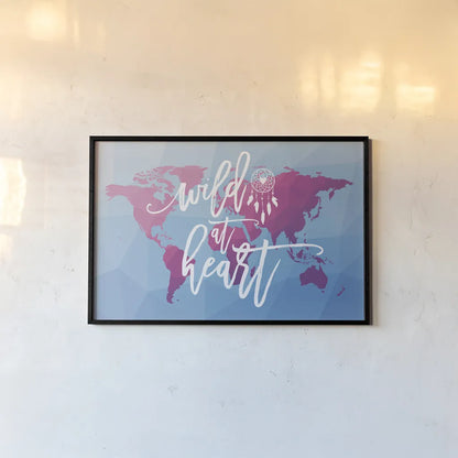 Geo Map Boho I by Moira Hershey. shown as a paper print in a black flame. Available as a archival giclee rolled canvas, fine art paper, or poster print. SKU 35958i.