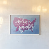 Geo Map Boho II by Moira Hershey. shown as a paper print in a white frame. Available as a archival giclee rolled canvas, fine art paper, or poster print. SKU 35959i.
