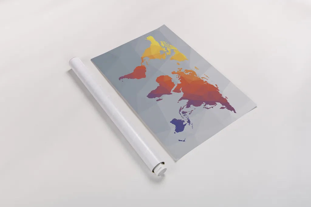 Geo Map I by Moira Hershey. shown as a rolled paper print. Available as archival giclee rolled canvas, fine art paper, or poster print. SKU 35956i.