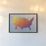Geo Map II by Moira Hershey. shown as a paper print in a black flame. Available as a archival giclee rolled canvas, fine art paper, or poster print. SKU 35957i.