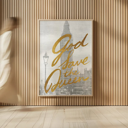 Gilded London by Moira Hershey. shown as over sized large wall art. Available as an archival giclee rolled canvas, fine art paper, or poster print. SKU 38418h.