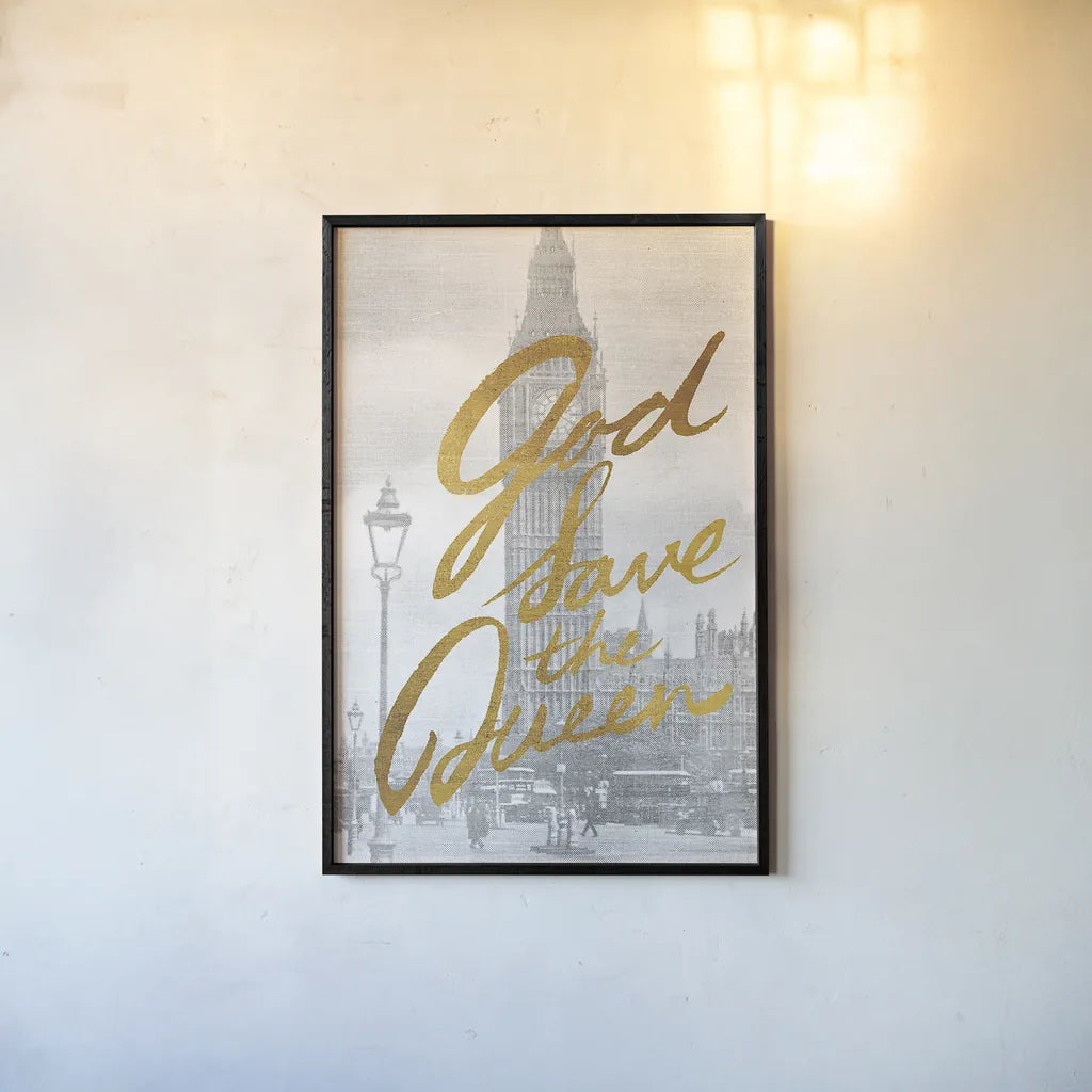 Gilded London by Moira Hershey. shown as a paper print in a black flame. Available as a archival giclee rolled canvas, fine art paper, or poster print. SKU 38418h.