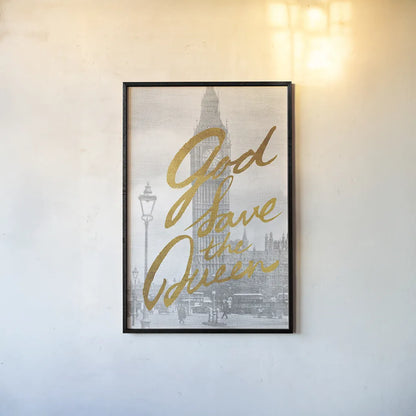 Gilded London by Moira Hershey. shown as a paper print in a black flame. Available as a archival giclee rolled canvas, fine art paper, or poster print. SKU 38418h.
