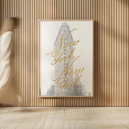 Gilded New York v2 by Moira Hershey. shown as over sized large wall art. Available as an archival giclee rolled canvas, fine art paper, or poster print. SKU 20669h.