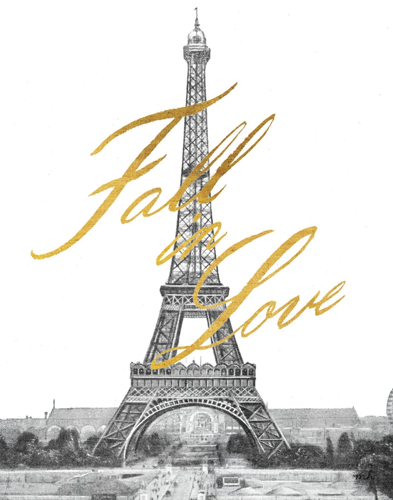 Gilded Paris Fall in Love BW 11x14 by Moira Hershey