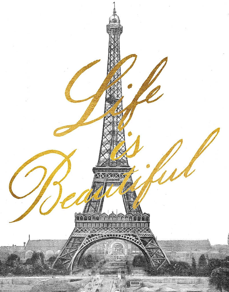 Gilded Paris Life is Beautiful BW by Moira Hershey