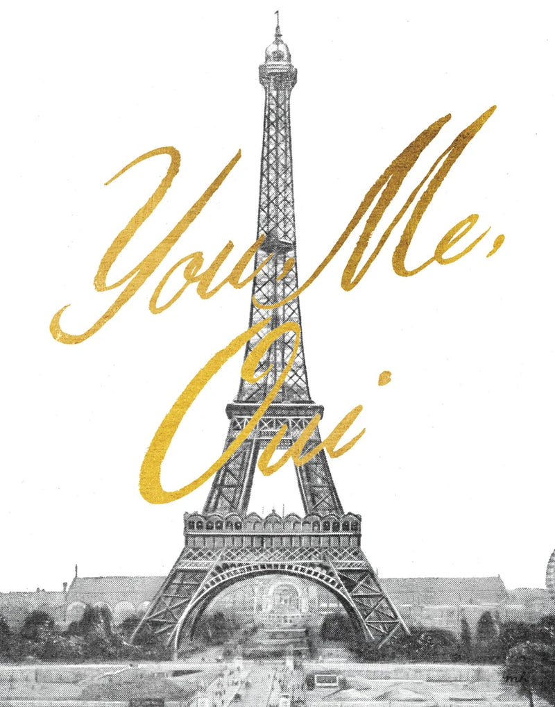 Gilded Paris You Me Oui BW 11x14 by Moira Hershey