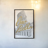 Gilded Rome by Moira Hershey. shown as a paper print in a black flame. Available as a archival giclee rolled canvas, fine art paper, or poster print. SKU 38419h.