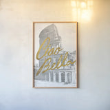 Gilded Rome by Moira Hershey. shown as a paper print in a natural frame. Available as a archival giclee rolled canvas, fine art paper, or poster print. SKU 38419h.