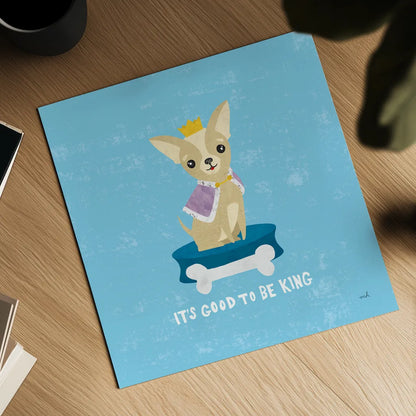 Good Dogs Chihuahua by Moira Hershey. Shown as a detailed flat fine art print, highlighting archival giclee quality. Available as an archival giclee rolled canvas, fine art paper, or poster print. SKU 21235a.