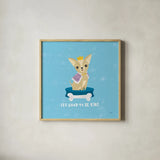 Good Dogs Chihuahua by Moira Hershey. Shown in a natural wood glass frame for a timeless modern aesthetic. Available as an archival giclee rolled canvas, fine art paper, or poster print. SKU 21235a.