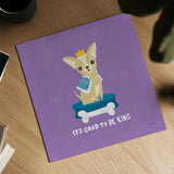 Good Dogs Chihuahua Bright by Moira Hershey. Shown as a detailed flat fine art print, highlighting archival giclee quality. Available as an archival giclee rolled canvas, fine art paper, or poster print. SKU 21627a.