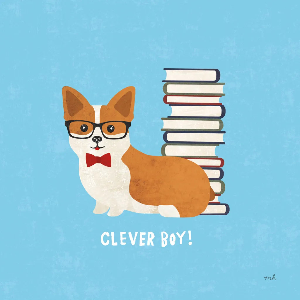 Good Dogs Corgi Bright by Moira Hershey. SKU 21628a. Archival Giclee Fine art print for wall decor.