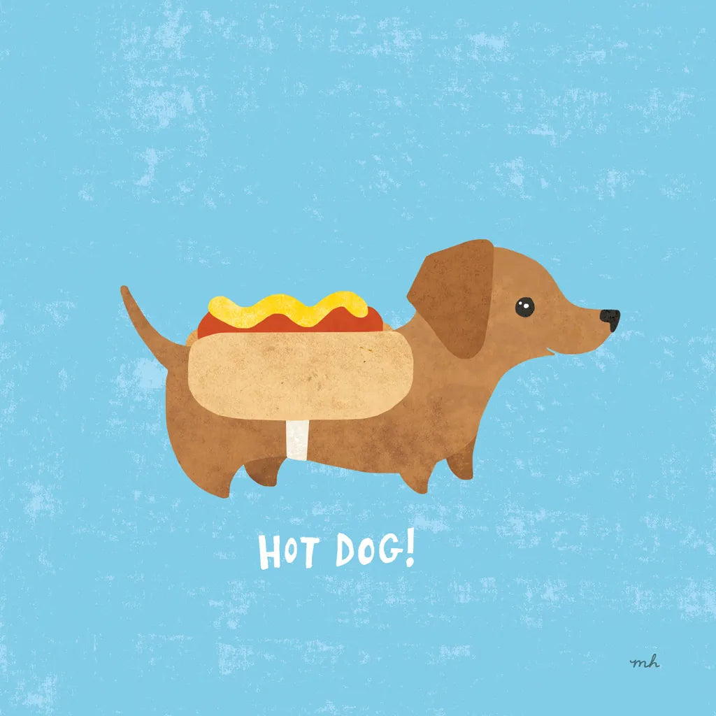 Good Dogs Dachshound by Moira Hershey. SKU 21237a. Archival Giclee Fine art print for wall decor.