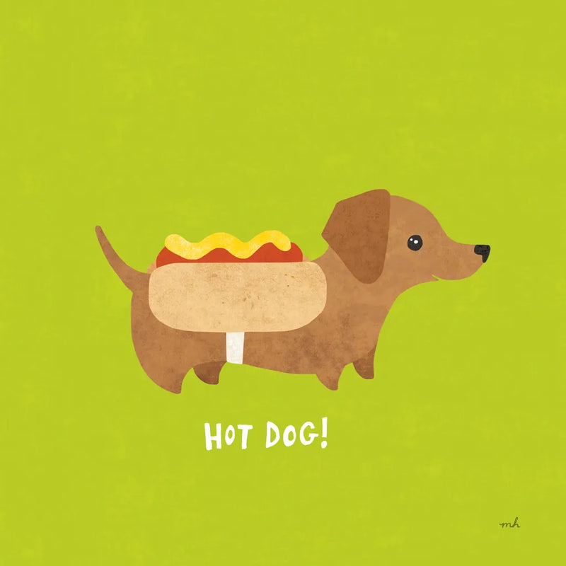 Good Dogs Dachshund Bright by Moira Hershey. SKU 21629a. Archival Giclee Fine art print for wall decor.