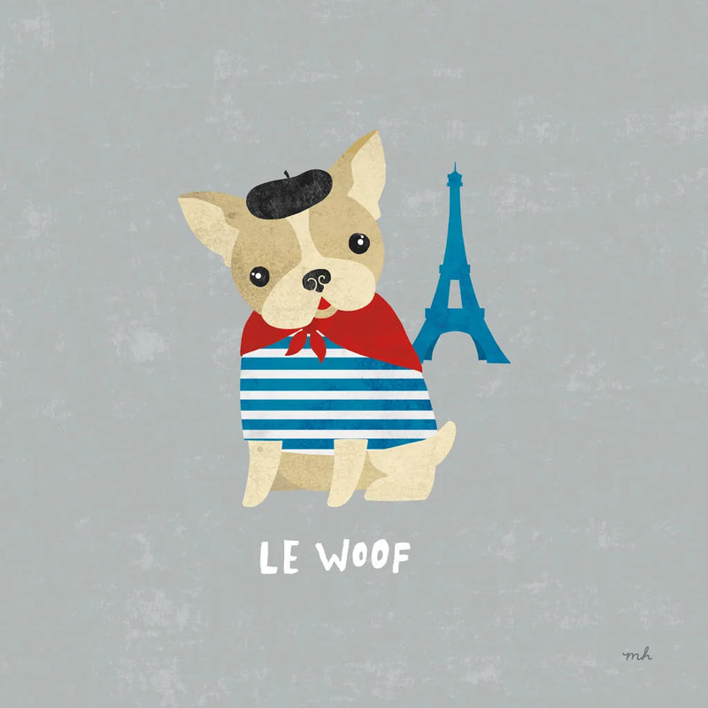 Good Dogs French Bulldog Gray by Moira Hershey. SKU 19093a. Archival Giclee Fine art print for wall decor.