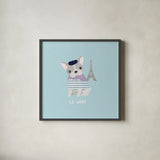 Good Dogs French Bulldog Pastel by Moira Hershey. Shown in a sleek black glass frame for a contemporary gallery look. Available as an archival giclee rolled canvas, fine art paper, or poster print. SKU 58710a.