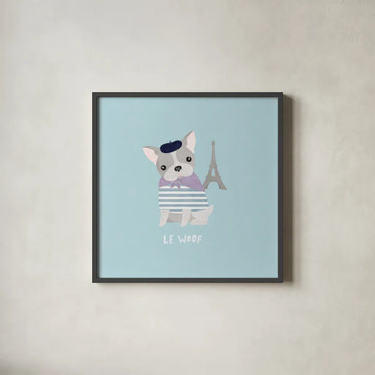 Good Dogs French Bulldog Pastel by Moira Hershey. Shown in a sleek black glass frame for a contemporary gallery look. Available as an archival giclee rolled canvas, fine art paper, or poster print. SKU 58710a.