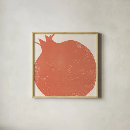 Graphic Fruit I by Moira Hershey. Shown in a natural wood glass frame for a timeless modern aesthetic. Available as an archival giclee rolled canvas, fine art paper, or poster print. SKU 67149a.