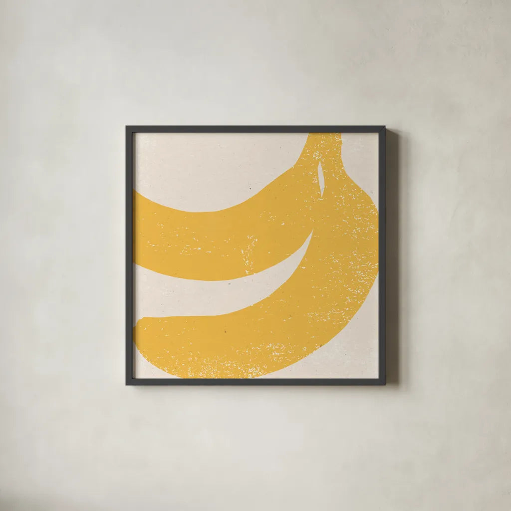 Graphic Fruit II by Moira Hershey. Shown in a sleek black glass frame for a contemporary gallery look. Available as an archival giclee rolled canvas, fine art paper, or poster print. SKU 67150a.