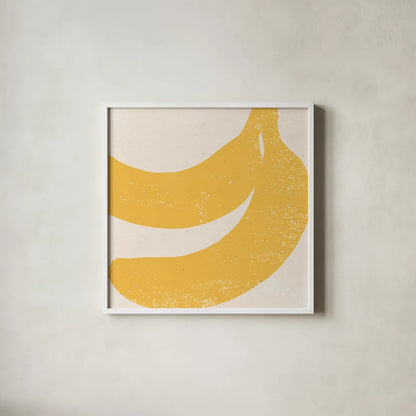 Graphic Fruit II by Moira Hershey. Shown in a crisp white glass frame for a clean and minimalist style. Available as an archival giclee rolled canvas, fine art paper, or poster print. SKU 67150a.