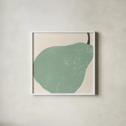 Graphic Fruit IV by Moira Hershey. Shown in a crisp white glass frame for a clean and minimalist style. Available as an archival giclee rolled canvas, fine art paper, or poster print. SKU 67152a.