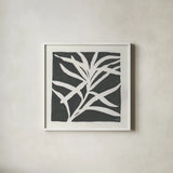 Growing Gray by Moira Hershey. Shown in a crisp white glass frame for a clean and minimalist style. Available as an archival giclee rolled canvas, fine art paper, or poster print. SKU 79799a.